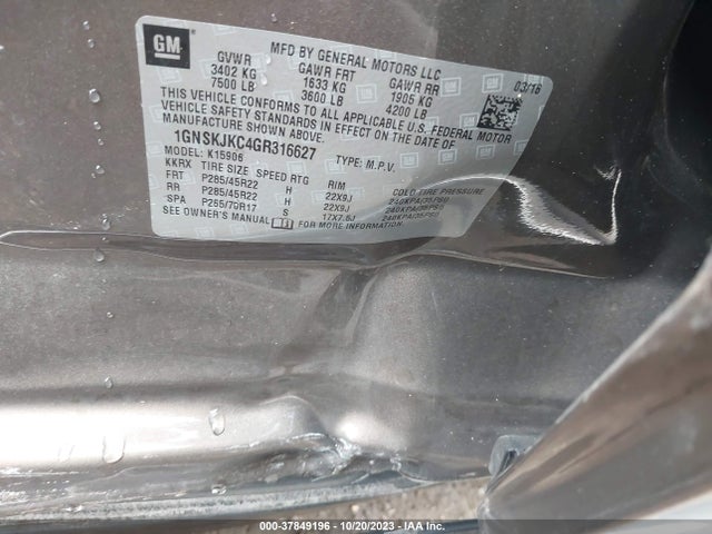 Chevrolet Suburban Ltz 2016 1GNSKJKC4GR316627 Image 9