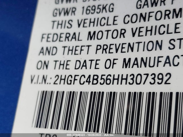 Honda Civic Lx 2017 2HGFC4B56HH307392 Image 9