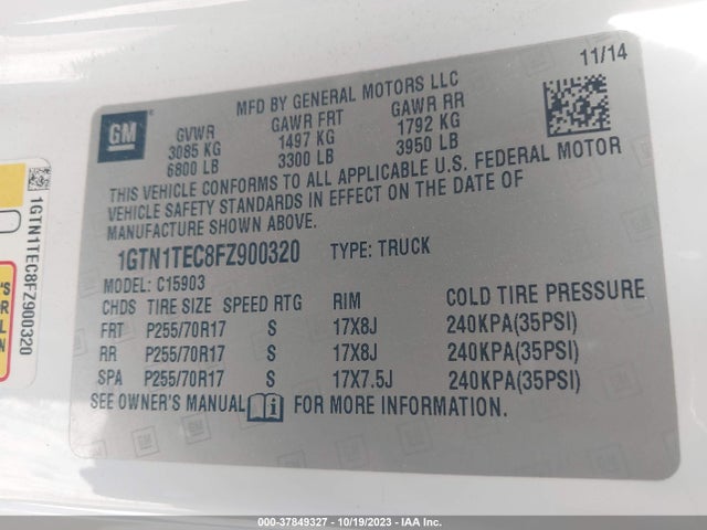 GMC SIERRA 1500 2015 1GTN1TEC8FZ900320 Image 9