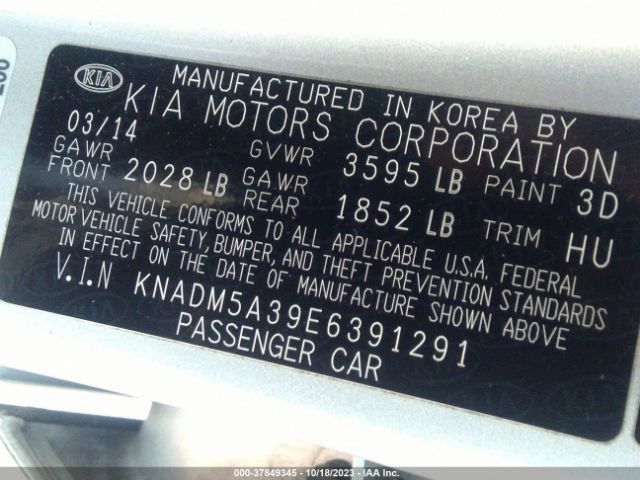 KNADM5A39E6391291 KIA RIO LX