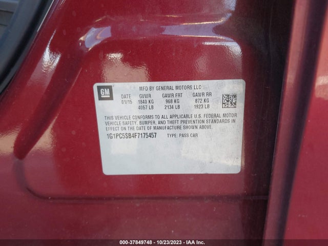 Chevrolet CRUZE LT 2015 1G1PC5SB4F7175457 Image 8