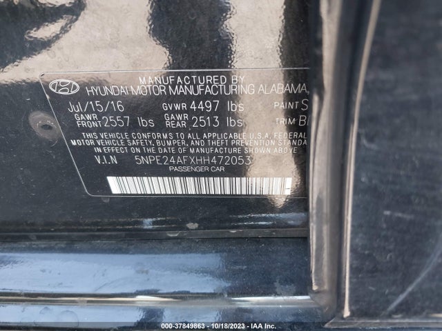 Hyundai SONATA SE 2017 5NPE24AFXHH472053 Image 9