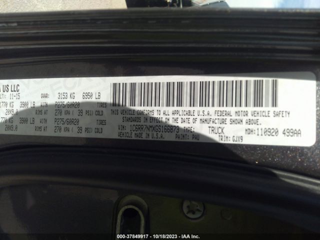 1C6RR7NMXGS166873 RAM 1500 Laramie
