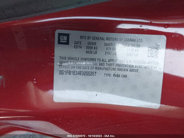 Chevrolet CAMARO LT 2014 2G1FB1E34E9255267 Image 9