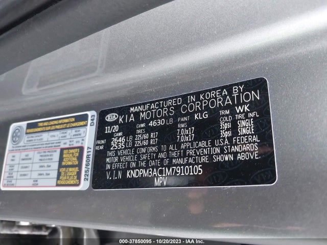 2021 KIA SPORTAGE LX VIN: KNDPM3AC1M7910105