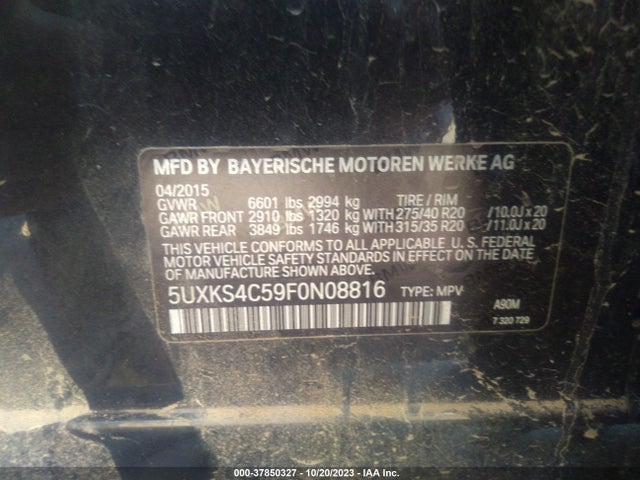 5UXKS4C59F0N08816 BMW X5 Xdrive35d