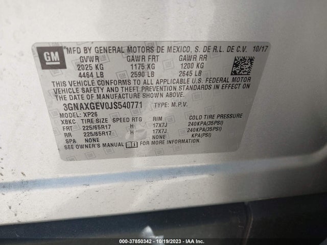 Chevrolet Equinox L 2018 3GNAXGEV0JS540771 Image 9