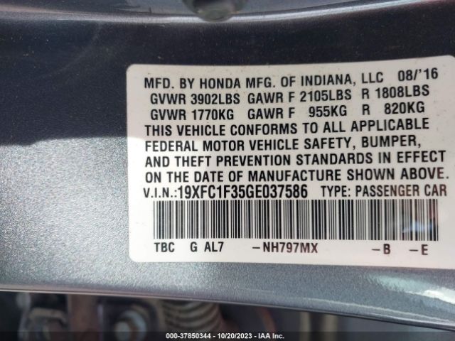 19XFC1F35GE037586 Honda Civic Sedan Ex-t