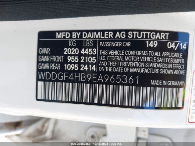 WDDGF4HB9EA965361 Mercedes-Benz C-class C 250