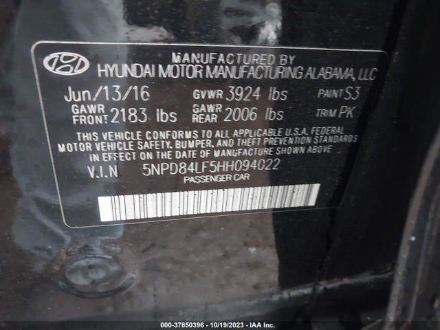 Hyundai ELANTRA SE 2017 5NPD84LF5HH094022 Image 9
