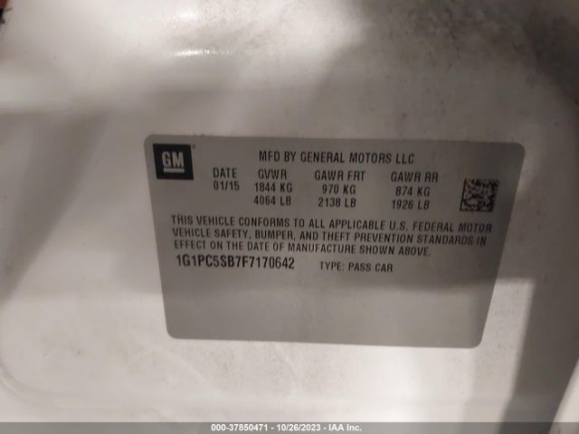 Chevrolet CRUZE LT 2015 1G1PC5SB7F7170642 Image 9
