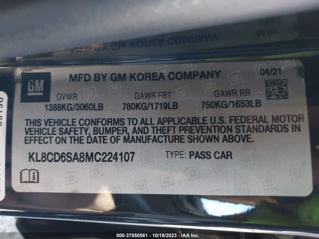 Chevrolet SPARK 1LT 2021 KL8CD6SA8MC224107 Image 9