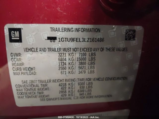 1GTU9FEL3LZ161486 GMC Sierra 1500 Denali