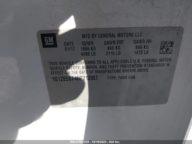 Chevrolet MALIBU LT 2017 1G1ZE5ST4HF212057 Image 9