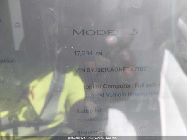 2022 TESLA MODEL 3 5YJ3E1EA0NF347102 Photo 6