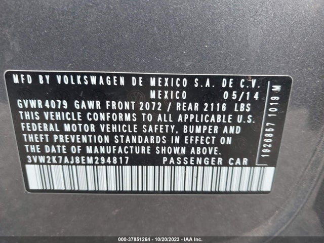 3VW2K7AJ8EM294817 Volkswagen Jetta Sedan S