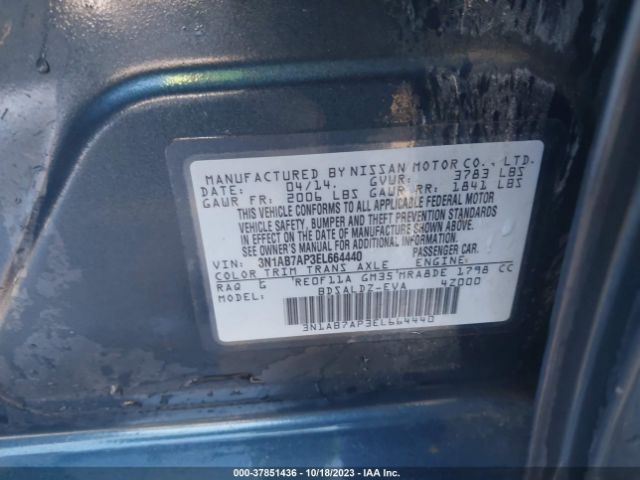 3N1AB7AP3EL664440 Nissan Sentra S/fe+ S/sv/fe+ Sv/sr/sl