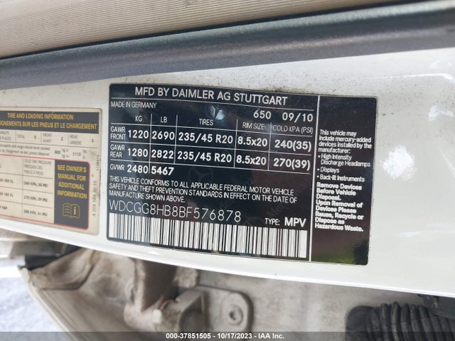 2011 MERCEDES-BENZ GLK-CLASS GLK 350 VIN: WDCGG8HB8BF576878