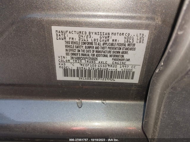 Nissan SENTRA SV 2023 3N1AB8CVXPY259926 Image 9