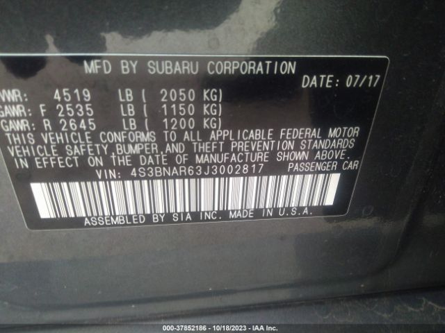 4S3BNAR63J3002817 Subaru Legacy Sport