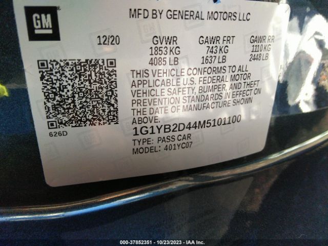 2021 CHEVROLET CORVETTE 1G1YB2D44M5101100 Photo 8