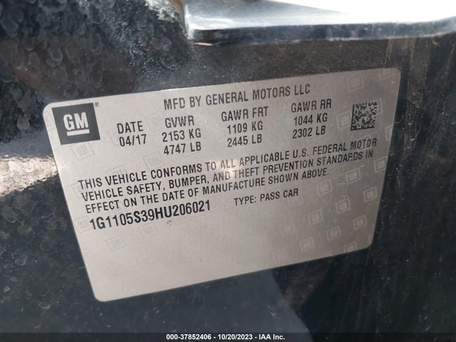 Chevrolet IMPALA LT 2017 1G1105S39HU206021 Image 9