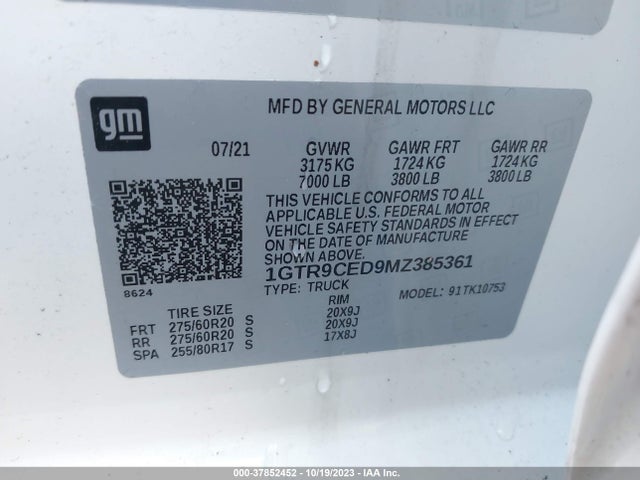 GMC Sierra 1500 4wd  Standard Box Elevation 2021 1GTR9CED9MZ385361 Image 9