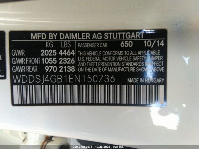 WDDSJ4GB1EN150736 Mercedes-Benz Cla-class Cla 250