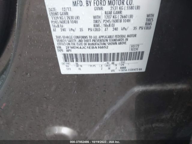 2FMDK4JC1EBA16852 Ford EDGE SEL