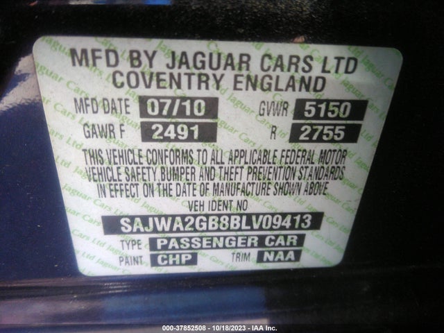 2011 JAGUAR XJ SAJWA2GB8BLV09413 Photo 8