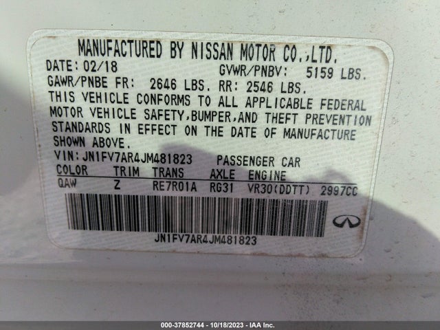 JN1FV7AR4JM481823 Infiniti Q50 Red Sport 400