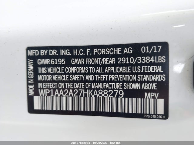 2017 PORSCHE CAYENNE WP1AA2A27HKA88279 Photo 8