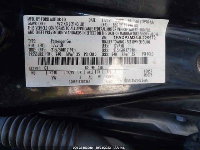 Ford FOCUS SEL 2018 1FADP3M26JL225572 Image 9