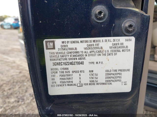 2004 CHEVROLET SUBURBAN 3GNEC16Z24G279940 Photo 8