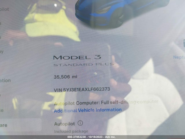 Tesla MODEL 3 2020 5YJ3E1EAXLF662373 Image 19