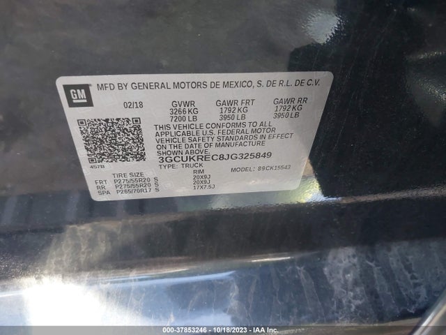 Chevrolet Silverado 1500 2lt 2018 3GCUKREC8JG325849 Image 9