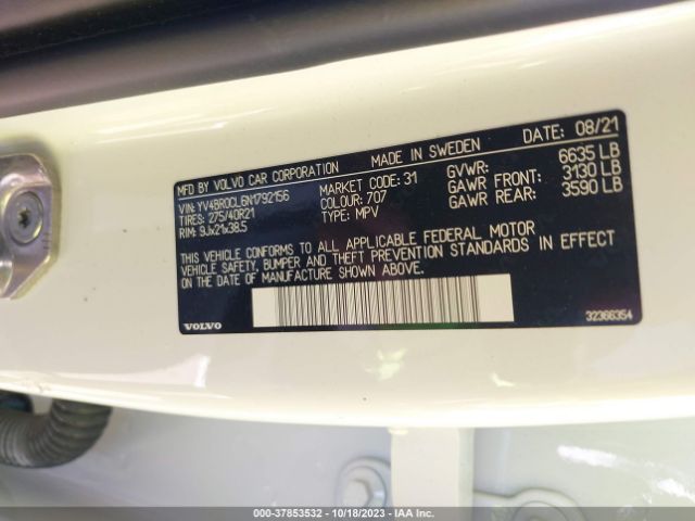 2022 VOLVO XC90 RECHARGE PLUG-IN HYBRID YV4BR0CL6N1792156 Photo 8