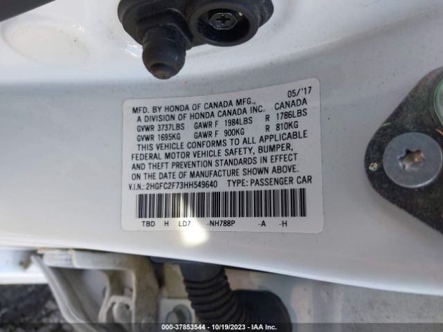 2HGFC2F73HH549640 Honda Civic Sedan Ex