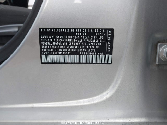 3VWD17AJ7FM325987 Volkswagen Jetta Sedan 1.8t Se