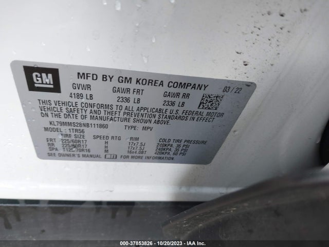 Chevrolet Trailblazer Ls 2022 KL79MMS28NB111860 Image 9