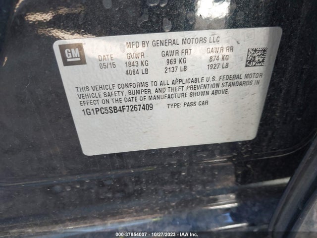 Chevrolet CRUZE LT 2015 1G1PC5SB4F7267409 Image 9