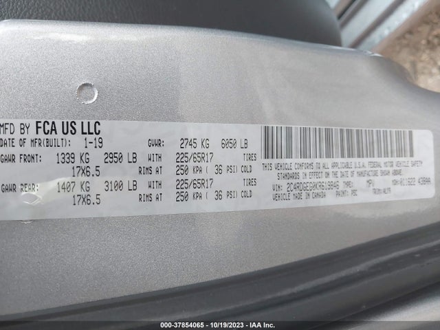 Dodge Grand Caravan Gt 2019 2C4RDGEG0KR619846 Image 9