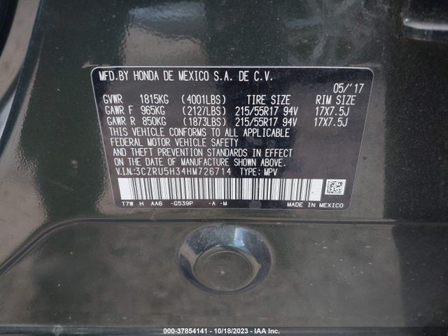 Honda HR-V LX 2017 3CZRU5H34HM726714 Image 9