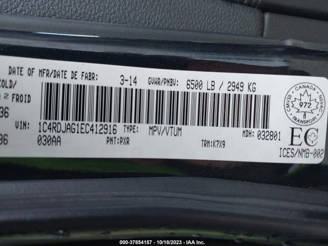 Dodge Durango Sxt 2014 1C4RDJAG1EC412916 Image 9