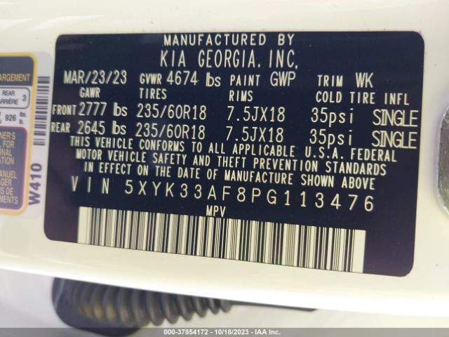 5XYK33AF8PG113476 KIA Sportage Ex