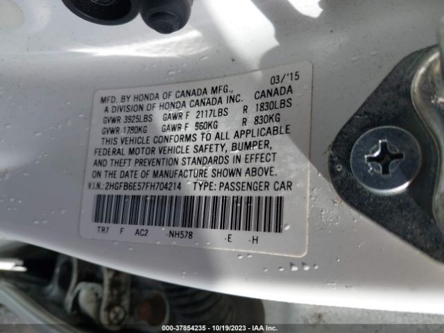 2HGFB6E57FH704214 Honda Civic Sedan Si