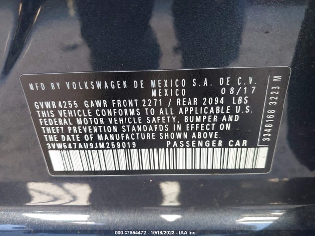 3VW547AU9JM259019 Volkswagen Golf Gti S/se/autobahn