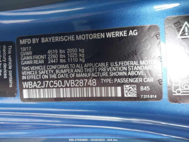 2018 BMW 2 SERIES WBA2J7C50JVB28748 Photo 8