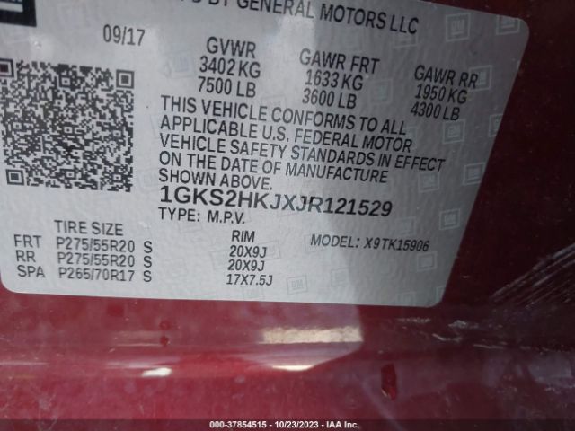 1GKS2HKJXJR121529 GMC YUKON XL DENALI
