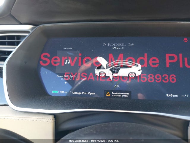 2016 TESLA MODEL S 90D/70D/75D/60D/85D VIN: 5YJSA1E29GF158936